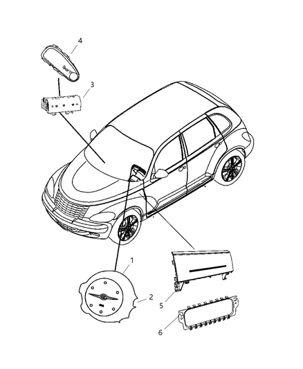 2009 Chrysler PT Cruiser Cover Air Bag Module Diagram for YW781XRAI