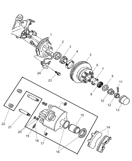 2005 Chrysler Crossfire Pad Kit Front Disc Brake Diagram for V1012364AD