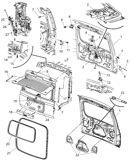 Handle Liftgate Diagram for 55369028AE
