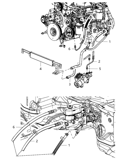 Hose Power Steering Return Diagram for 68031852AD