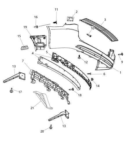 Foam Fascia Support Diagram for 5113741AA