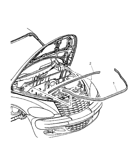 2019 Dodge Durango Weatherstrip Hood To Radiator Diagram for 4724930AC