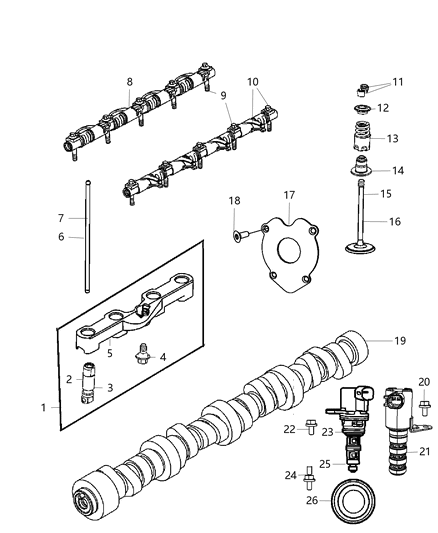 2017 Ram 2500 Valve Engine Exhaust Diagram for 5045478AC