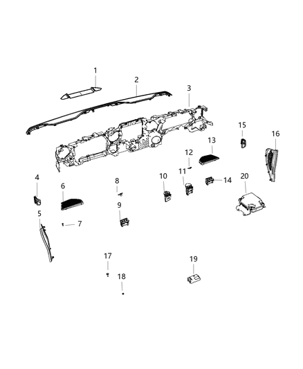 Substrate Instrument Panel Diagram for 6AD35TX7AG