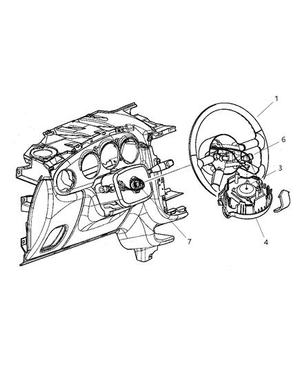 2001 Chrysler PT Cruiser Wheel Steering Diagram for RL68WL8AD