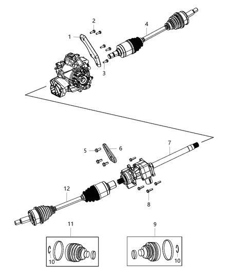 2012 Chrysler 300 Shaft Intermediate Diagram for 68052285AB