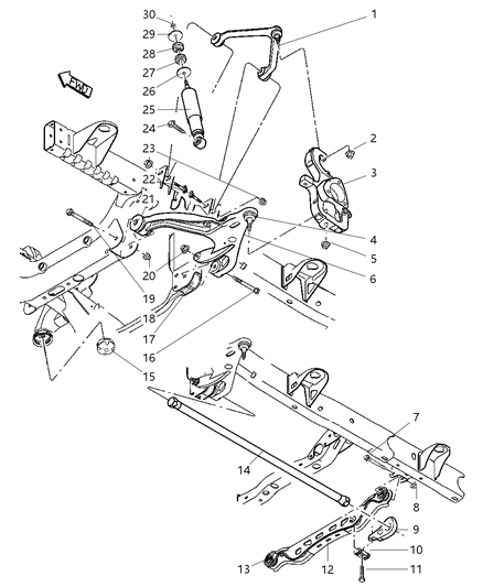 Arm Lower Control Front Diagram for 52106561AD