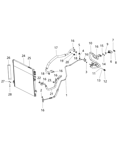 1984 Dodge B350 Line A/C Liquid Diagram for 68223572AC