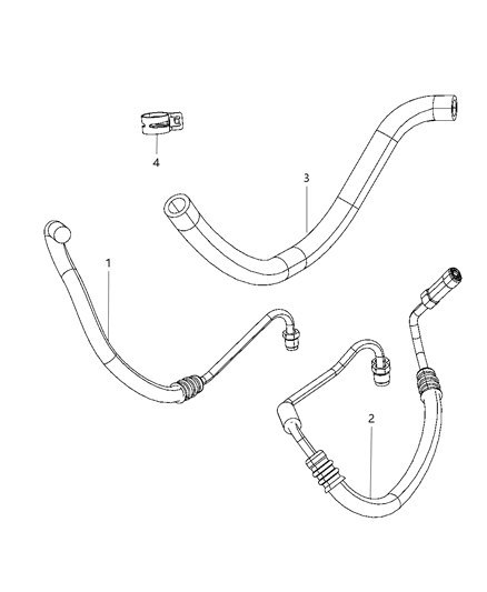 1988 Dodge D250 Hose Power Steering Pressure Pump To Gear Diagram for 52059901AD