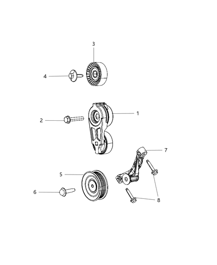 Bracket Idler Pulley Diagram for 53034136AB
