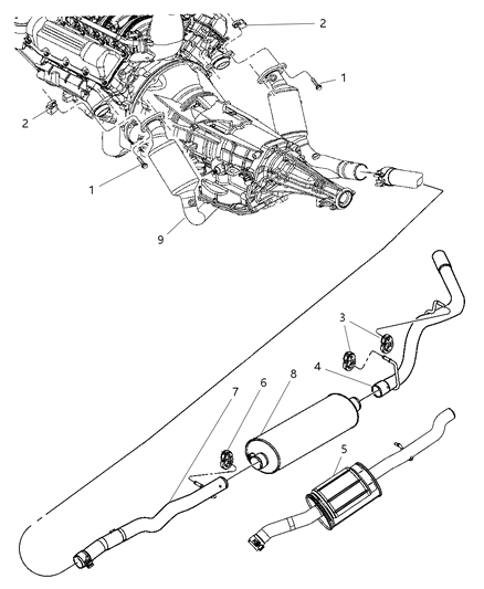 Pipe And Converter Exhaust Diagram for 52855898AC