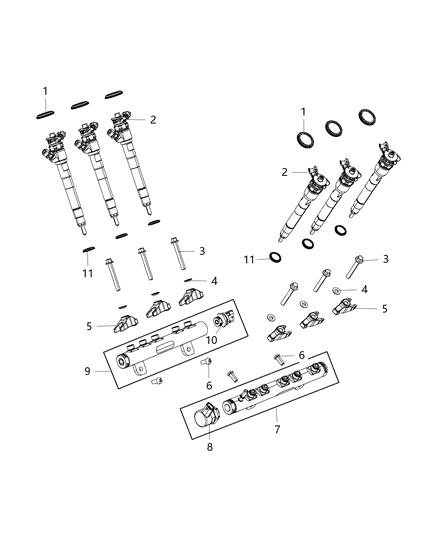 Injector Fuel Diagram for 68211301AA