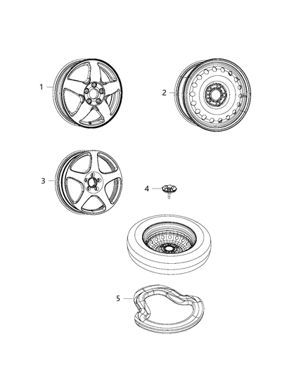 2022 Jeep Wrangler Hold Down Spare Tire Diagram for 68284150AA