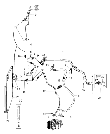 2009 Jeep Liberty Bolt M12X1.75 Front Bumper Bracket Attaching Diagram for 6508465AA