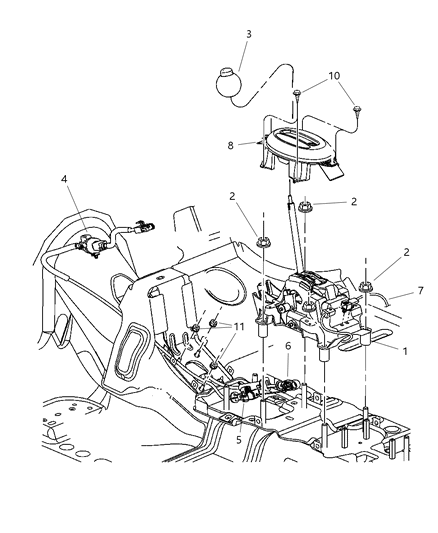2019 Dodge Durango Cable Gearshift Control Diagram for 5274750AE