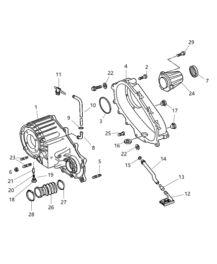2005 Dodge Durango Boot Output Shaft None Diagram for 5080231AA