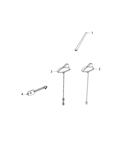 Antenna Base Cable And Bracket Diagram for 5091031AA