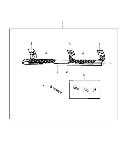 1991 Dodge Stealth Step Kit Tubular Side Diagram for 82215086AB