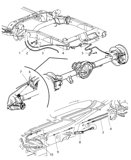 1989 Chrysler Fifth Avenue Cable Parking Brake Diagram for 52121101AB