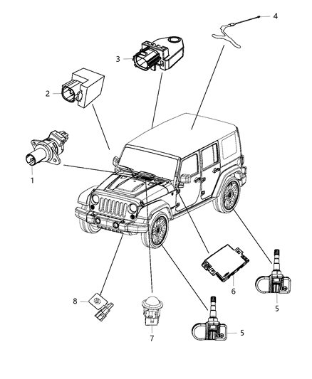1987 Jeep J10 Sensor Occupant Detection Diagram for 56054216AB