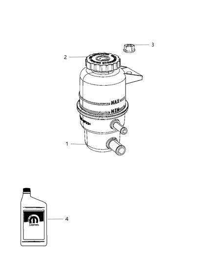 2001 Chrysler 300M Reservoir Power Steering Fluid Diagram for 4721497AB