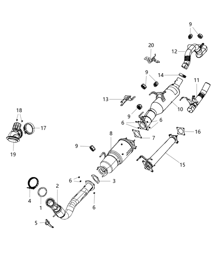 2008 Dodge Sprinter 3500 Converter Catalytic SCR With Ammonia Trap Diagram for 68087112AI
