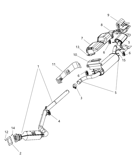 Muffler And Resonator Exhaust Diagram for 4877538AG