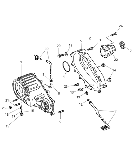Hose Transfer Case Vent Diagram for 52105882AB