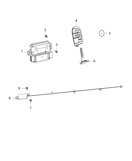 2017 Chrysler 200 Antenna Remote Start And Keyless Entry Diagram for 68245867AA
