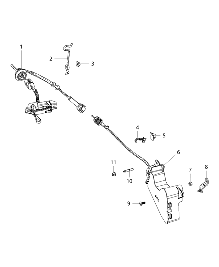 Cable Gearshift Control Diagram for 68350303AC