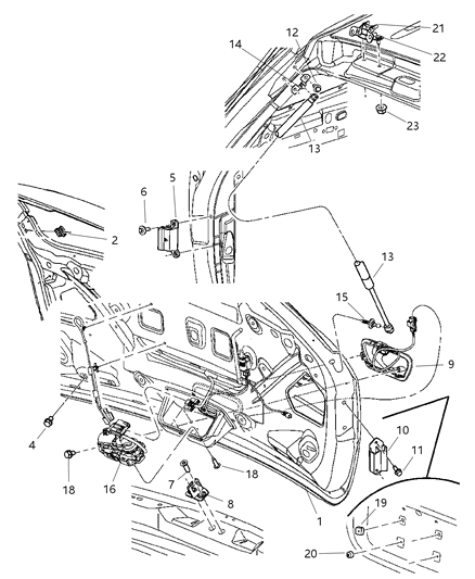 Handle Liftgate Diagram for UE14AXRAG