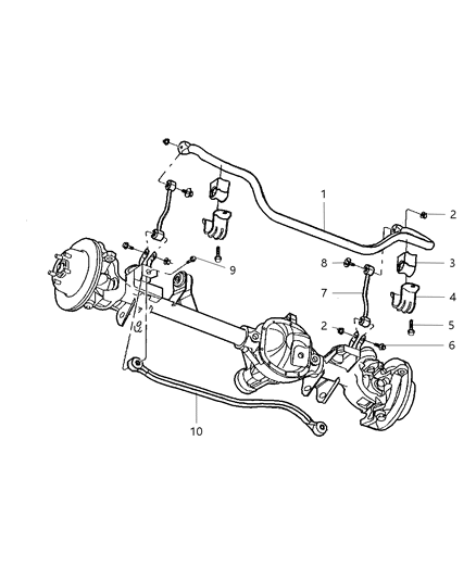 Bushing Stabilizer Bar, Front Diagram for 52088284AB