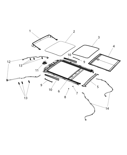2001 Chrysler Sebring Hose Sunroof Drain Diagram for 68083025AC