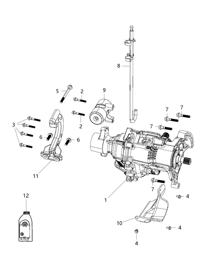 Bracket Power Transfer Unit Diagram for 68293001AA