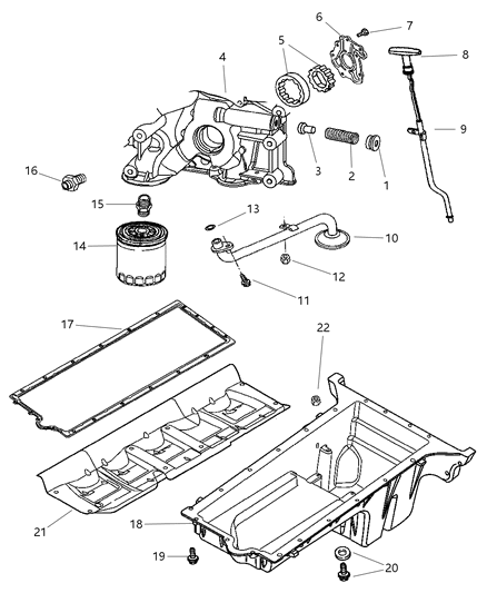 Pan Engine Oil Diagram for 5037159AE