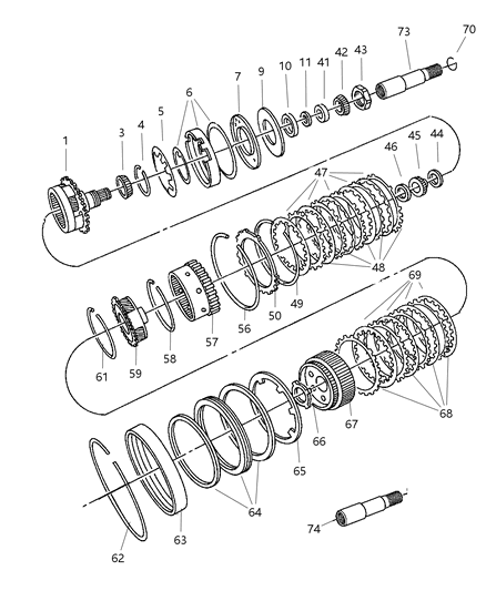 2007 Dodge Dakota Piston Low And Reverse Clutch Diagram for 4800261AA