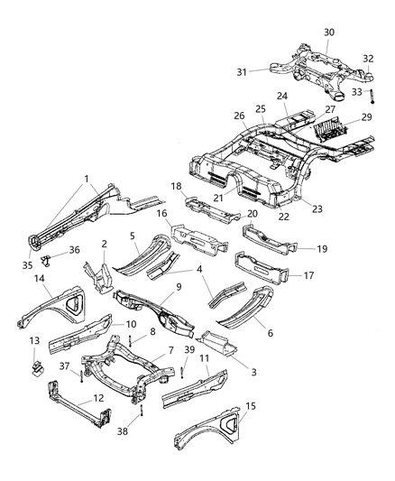 1986 Dodge B350 Nut/Rivet Hexagon Drive M8X1.25X17.78 Repair Diagram for 6507091AA