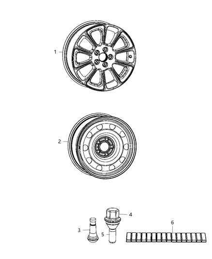 1999 Chrysler Sebring Screw Shoulder Hexagon Head M12X1.25X64.00 Diagram for 6509938AA