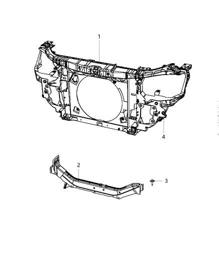 Crossmember Radiator Diagram for 68057681AD