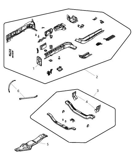 Crossmember Radiator Diagram for 5076459AG