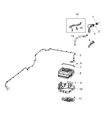 Clip Tube 3 Way Diagram for 68520203AA