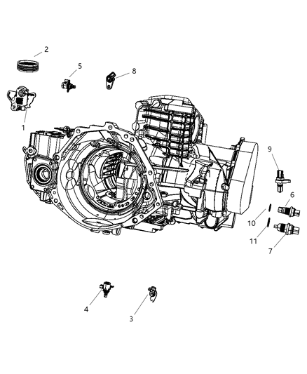 2001 Chrysler 300M Sensor Transmission Range Diagram for 5078967AC