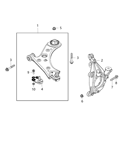 Arm Lower Control Front Diagram for 68429725AA