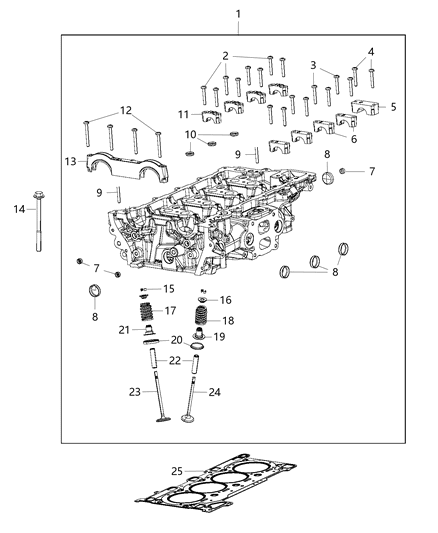2005 Chrysler PT Cruiser Bolt Pan Head M6X60 Front Camshaft Cap To Cylinder Head Diagram for 6511830AA