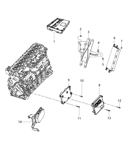 Module Engine Controller Diagram for 68170201AA