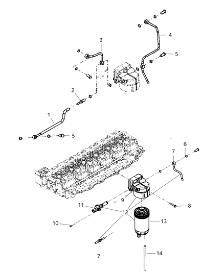 2020 Ram 2500 Housing Fuel Filter, Shell, Wif Sensor, Drain Valve Diagram for 68061633AA