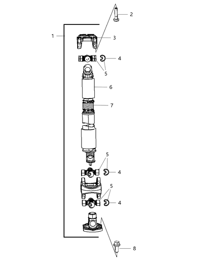 1985 Chrysler New Yorker Shaft Drive Front Diagram for 52123327AA