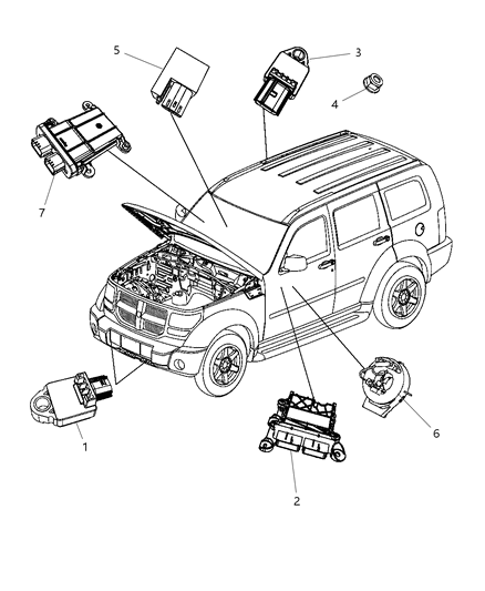 2013 Ram 2500 Clockspring Steering Column Control Module w/ Angle Sensor Diagram for 68003216AH
