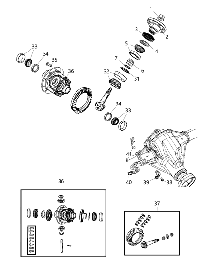 Gear Kit Ring And Pinion Diagram for 68017175AA