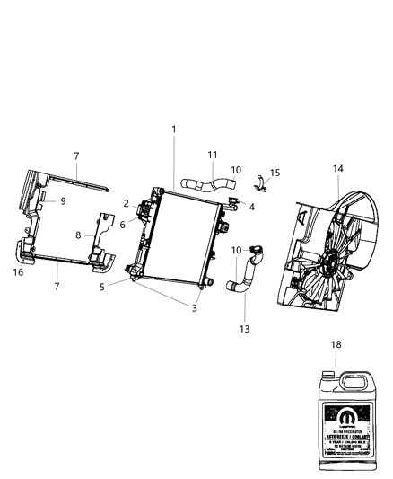 Hose Radiator Outlet Diagram for 55116868AE
